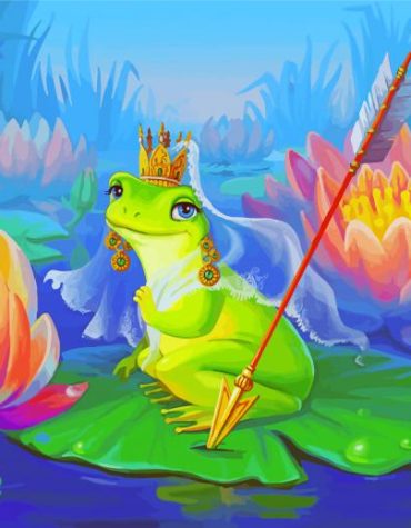 Frog Royalty on Lily Pads Paint By Numbers