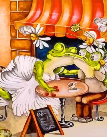 Frogs in Love Romance Paint By Numbers