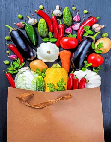 Healthy Fruits and Vegetables Paint By Numbers