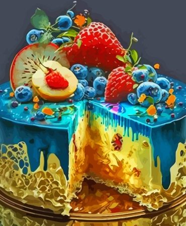 Fruit Cake Delight Paint By Numbers