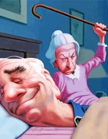 Romantic Old Couple Paint By Numbers