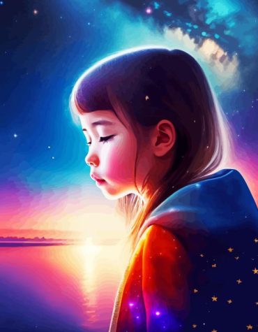 Galaxy Girl Cosmic Paint By Numbers