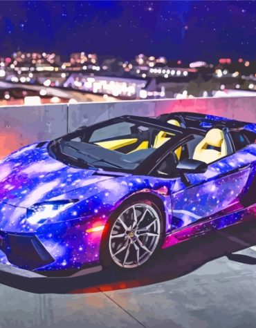 Galaxy Lamborghini Car Paint By Numbers