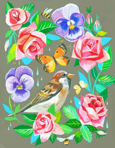 Butterfly Garden Roses Paint By Numbers