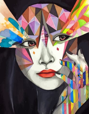 Colorful Geometric Woman Paint By Numbers