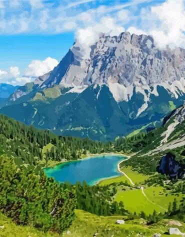 German Mountain Landscapes Paint By Numbers