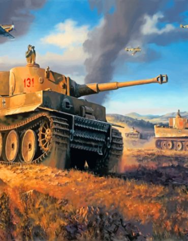 German Tiger Tank WW2 Paint By Numbers