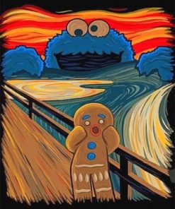 Cookie Monster Gingerbread Man Paint By Numbers
