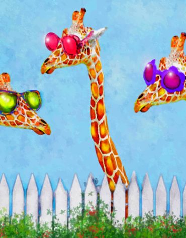 Giraffes With Glasses Paint By Numbers
