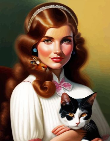 Girl and Cat Craft Paint By Numbers