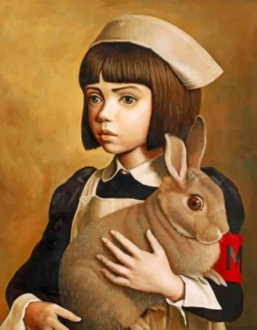 Girl and Rabbit Pets Paint By Numbers