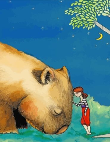 Woman and Wombat Paint By Numbers