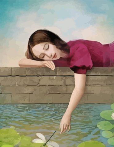 Woman by the Fountain Paint By Numbers