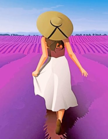 Girl in Lavender Field Paint By Numbers