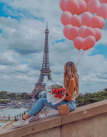 Paris with Pink Balloons Paint By Numbers