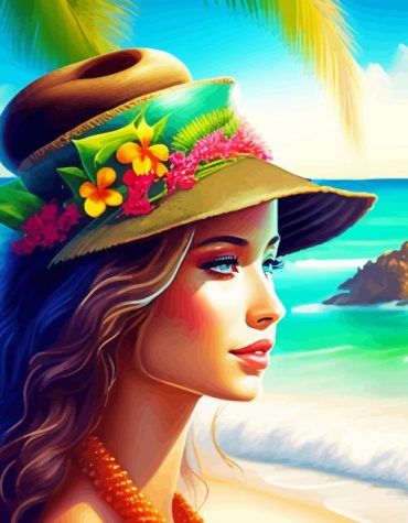 Hawaiian Beach Girl Paint By Numbers