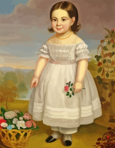 Little Girl Vintage Paint By Numbers