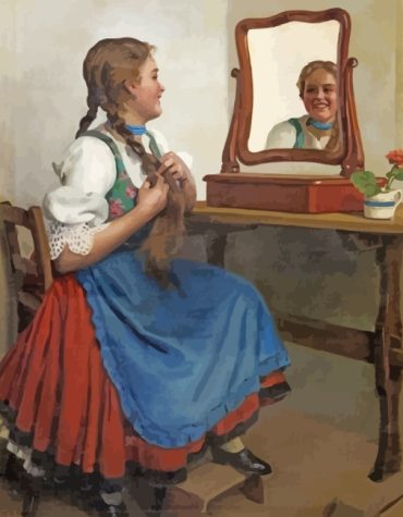 Woman in Mirror Paint By Numbers