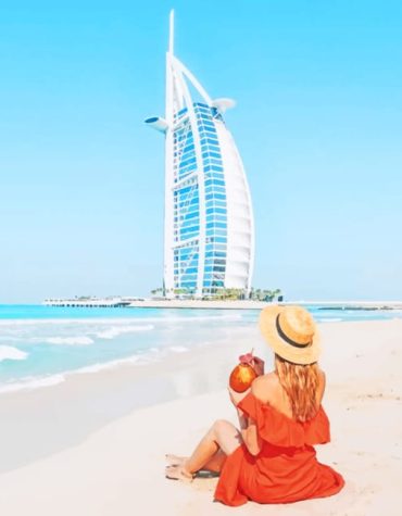Girl Gazing at Burj Al Arab Paint By Numbers