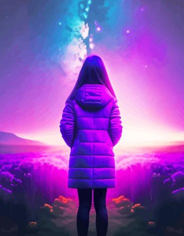 Girl and Purple Galaxy Paint By Numbers