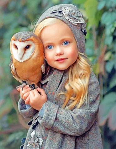 Girl with Owl Paint By Numbers