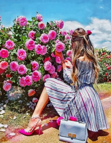 Pink Floral Beauty Paint By Numbers