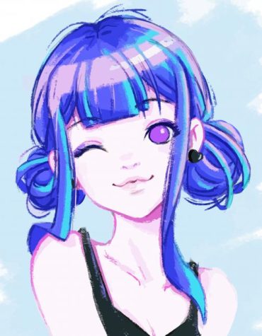 Anime Girl Purple Eyes Paint By Numbers