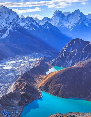 Gokyo Lakes Scenic Paint By Numbers