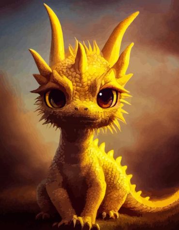 Golden Fantasy Dragon Paint By Numbers