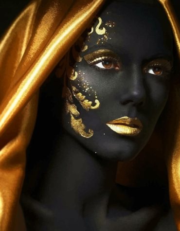 Golden Black Lady Paint By Numbers