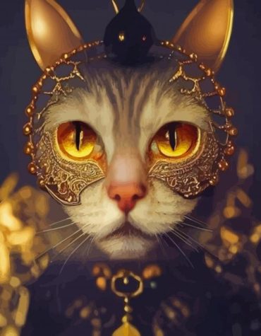 Golden Cat Cartoon Paint By Numbers