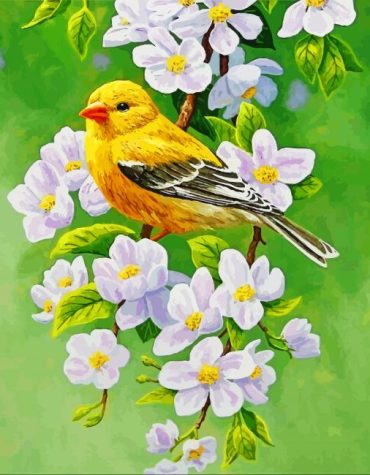 Goldfinch and Blossoms Paint By Numbers