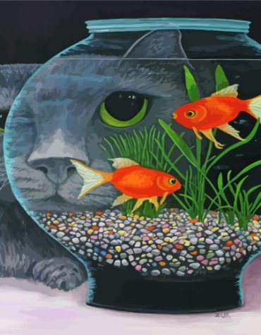 Golden Fish Bowl Paint By Numbers