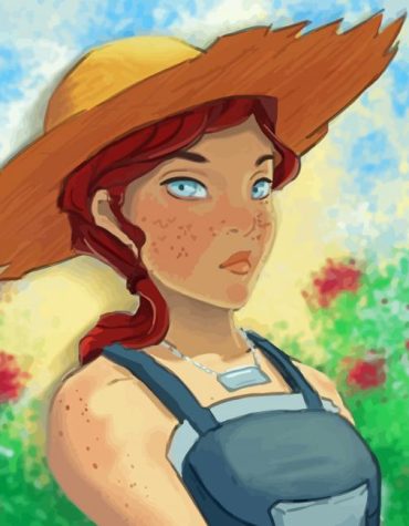 Farm Girl with Hat Paint By Numbers