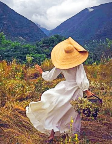 Vintage Woman with Nature Paint By Numbers