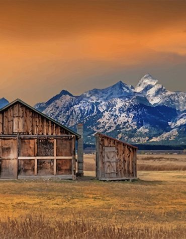 Grand Teton Mountains Scene Paint By Numbers