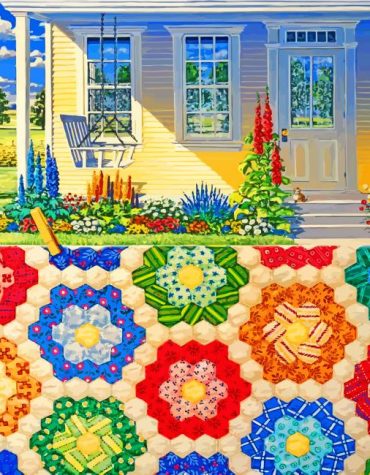 Garden-Inspired Grandmother Quilt Paint By Numbers