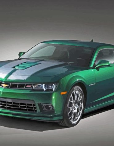 Green 2015 Camaro Automobile Paint By Numbers
