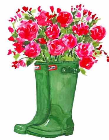Green Boots Bloom Paint By Numbers