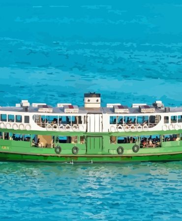 Ferry Seascape Hong Kong Paint By Numbers