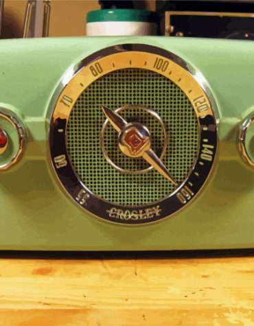 Green Vintage Radio Paint By Numbers
