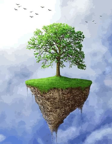 Surreal Green Trees Paint By Numbers