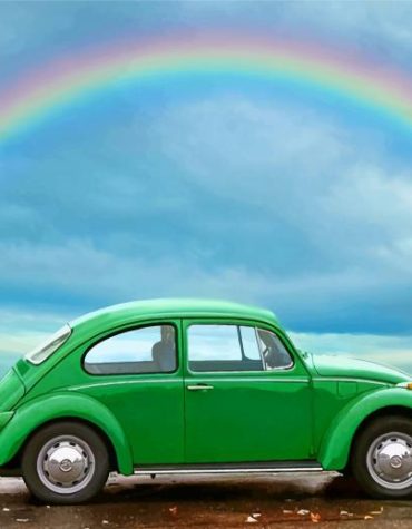 Green Volkswagen Mini Car Paint By Numbers