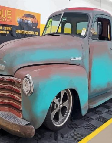 Grey 51 Chevy Truck Paint By Numbers