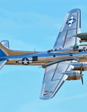 Grey B17 Aircraft Engines Paint By Numbers