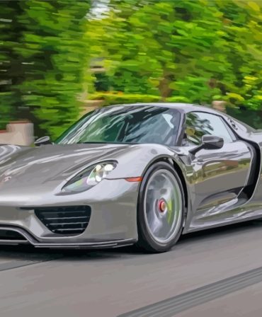 Grey Porsche 918 Luxury Cars Paint By Numbers
