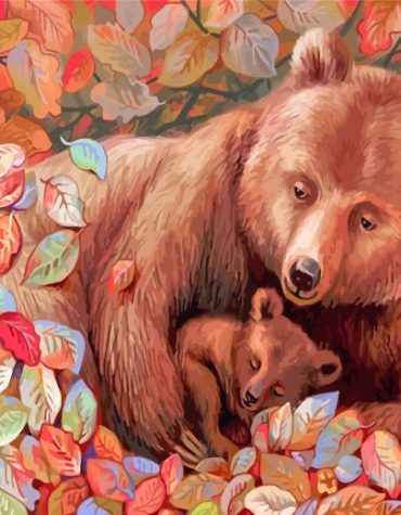 Grizzly Bears and Cubs Paint By Numbers