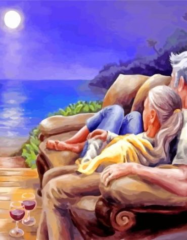Romantic Moonlit Couples Paint By Numbers