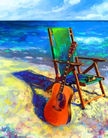 Guitar and Beach Vibes Paint By Numbers