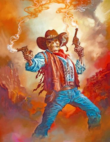 Gunslinger Cowboy Skull Paint By Numbers